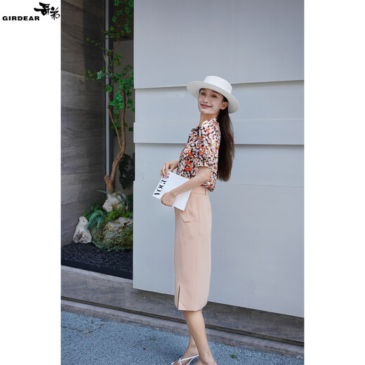 GIRDEAR early spring new style floral fashionable niche shirt for women 1300766 dark floral S (size 2)