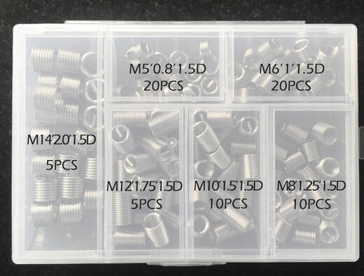 Rongguang wire screw sleeve combination boxed thread repair repair sleeve wire sleeve braces thread protective sleeve M6M8M10M12 commonly used M5-M14*1 point 5D mixed package, a total of 70 pieces