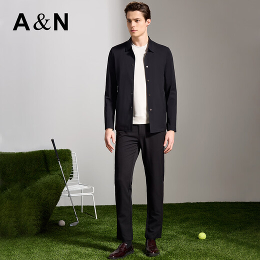 Antonio three-proof black technology high elasticity easy care soft shell jacket crisp and stylish men's cardigan single windbreaker jacket