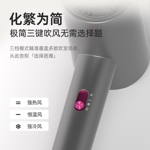 CONFU hair dryer household high wind 1800W high power barber shop dedicated smart constant temperature hair dryer portable styling hair dryer holiday gift 3143 3143 100 million negative ion upgrade 1800W light luxury gray