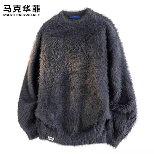 MARK FAIRWHALE American Retro Casual Sweater Men's 2026 Spring New Loose Warm Fashion Trendy Brand Versatile Sports Top Black Official Genuine M Recommended 90-120 Jin Jin equals 0.5 kg