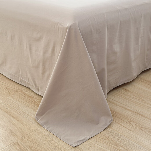 MUJI Xinjiang long-staple cotton bed sheet 1.8x2 meter bed pure cotton home student dormitory three-piece set for all seasons Khaki Class A standard pure cotton fabric 240*250cm three-piece set bed sheet + pillowcase *2