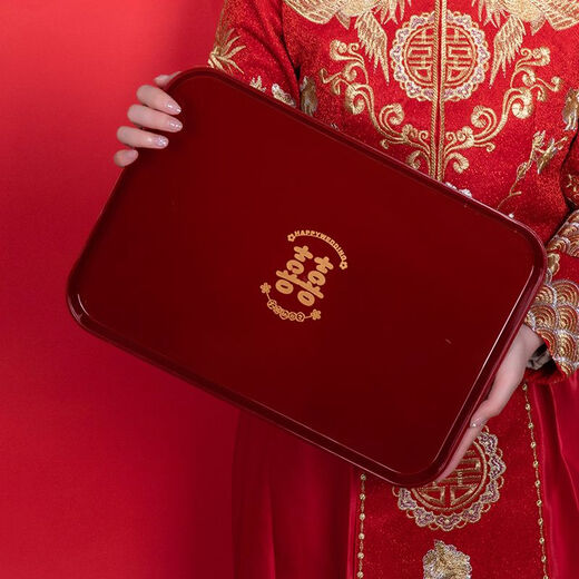 Pupan Plastic Burgundy Wedding Tray Wedding Tea Tray Wedding Tray Candy Bride Wedding Toast Toast Tea Tray Hotel For Big Day Discs 2 pcs