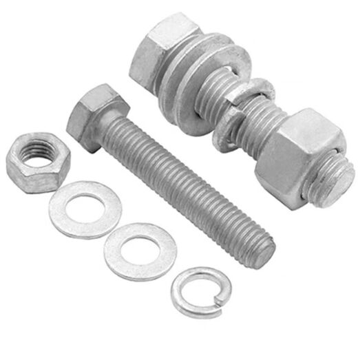 Siyongda national standard 88 grade hot-dip galvanized external hexagonal bolt set hot-dip galvanized power photovoltaic screw with flat spring washer combination M8*251000 set