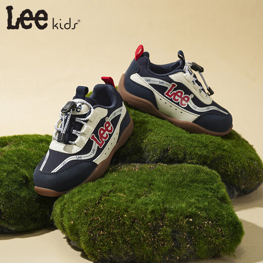 LEE KIDS children's shoes spring new children's non-slip running shoes girls versatile casual sports shoes boys big children dark blue 34