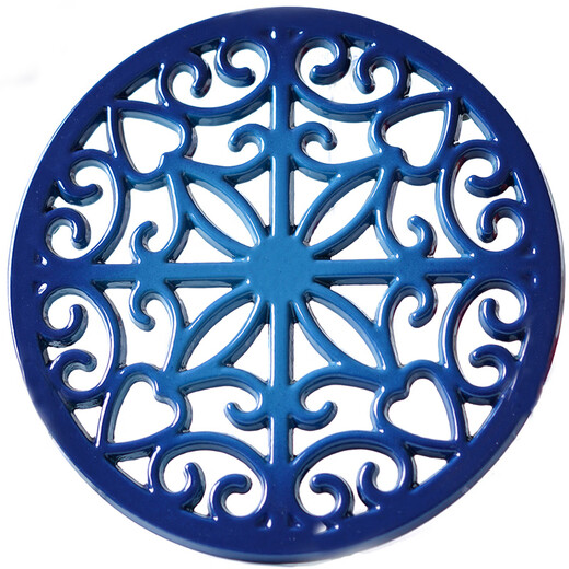 Tuo Import and Export Enamel Cast Iron Insulation Mat Colored Iron Pot Mat Kitchen Table Round Placemat High Temperature Resistant One Size Ocean Blue