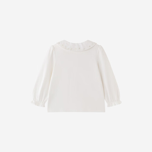 Ying's shopping mall same style children's clothing children's shirt girls doll collar shirt pure cotton top casual and versatile Yunsi white 80 cm