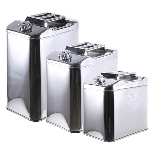 Gongma thickened 201 stainless steel oil barrel gasoline barrel 30 liters 20 liters 10L diesel barrel refueling barrel gasoline special barrel fuel tank 201 stainless steel thickened vertical 10L