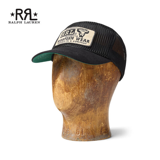 RRL Unisex 26 Spring Denim Visor Mesh Trucker Hat RL95628 001-Black ONE