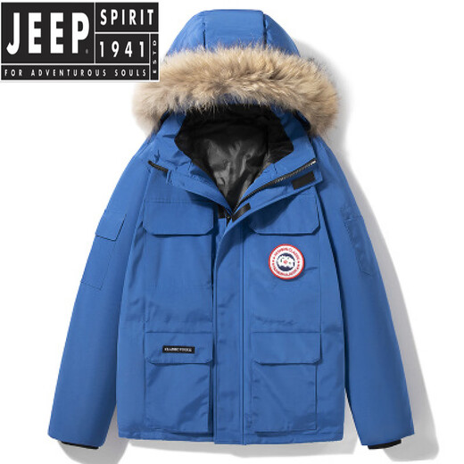JEEP SPIRIT羽绒时尚可脱卸帽羽绒服男休闲时尚外套潮流派克服男 黑色 M