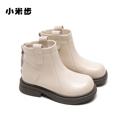 XIAO MI BU Qianjin Girls Single-Lined Leather Boots Children's Princess Winter Martin Boots Women's Shoes Fashion Winter Girls