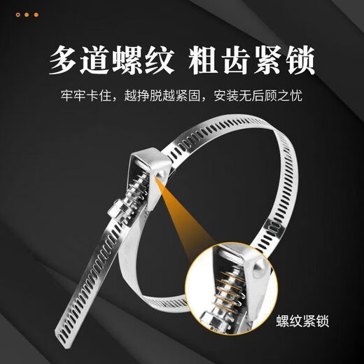 Xu ordered manufacturers to wholesale 10-pack of 304 quick-release ladder hose hoops, stainless steel live buckle cable ties, marine durable metal, 10 pieces/package, 400mm/root length 40cm