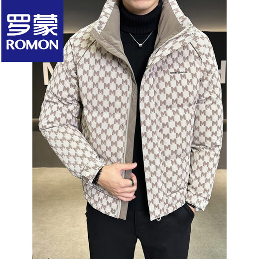 罗蒙（ROMON）羽绒服男款冬季2025新款时尚感痞帅轻薄保暖防寒服外套男 绿色 M