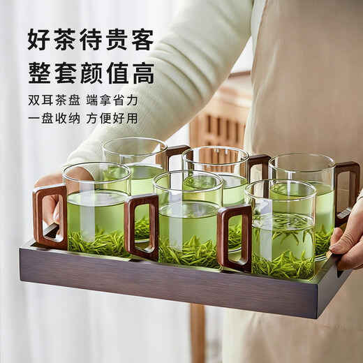 Niye tea cup glass with handle tea cup guest cup 6 water cups household set food grade high temperature resistant cup