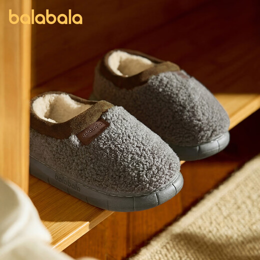 Balabala children's cotton shoes winter velvet thickened cotton slippers for boys and girls parent-child comfortable home shoes medium and large children's warm shoes
