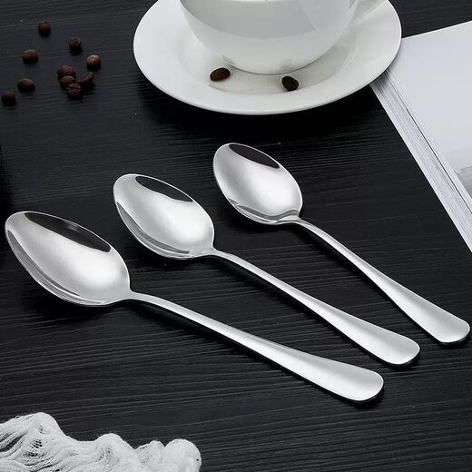 Yusenyi 304 stainless steel spoon, household western food spoon, thickened children's coffee spoon, hotel dining room spoon, No. 1 tip spoon, about 0.5cm long, suitable for main meals, etc.