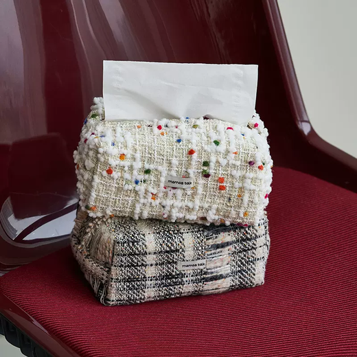 Yusenyi MolingTalk Small Fragrance Tissue Box Woven Decoration Living Room Dining Home Desktop Tissue Box Light Luxury White