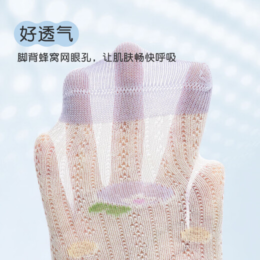 Nido Bear Baby Socks Summer Thin Cotton Socks Baby Breathable Mesh Socks Girls Boneless Socks Children's Socks S4013 Summer Large Mesh 4 Pairs 6-12 Months (Suitable for Feet Length 9-11cm)