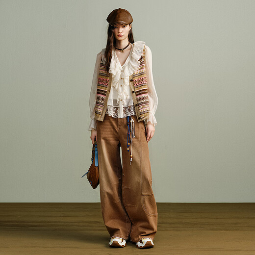 Wancaoyi (wancaoyi) shopping mall same style 2026 spring new wool sweater G06621611 smoke pink S