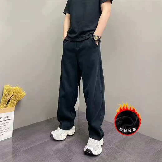 Same style in shopping malls, light luxury European goods, 2025 new scimitar casual pants, fashion week plus velvet sweatpants