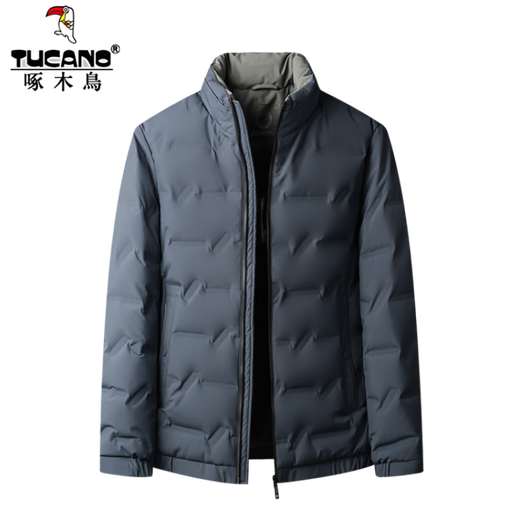 Woodpecker stand collar short down jacket men's winter 90% white duck down business casual warm thin thickened top jacket YR23292 black M