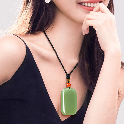 7000 Hetian jade pendant for men and women, safe and sound brand jade pendant Qingshui with identification certificate
