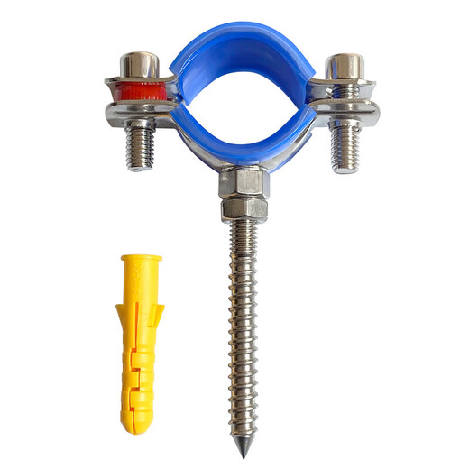 Xu ordered stainless steel buckle pipe bracket screw pipe holder hoop pipe hoop ppr pipe water pipe clamp clip bracket pipe clamp 19-22 welding m6*60 self-tapping without leather pad