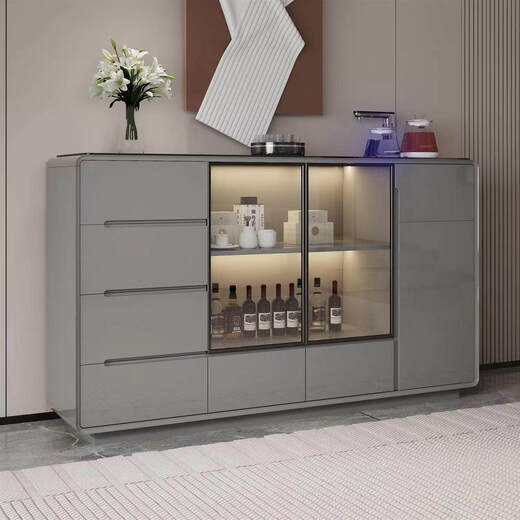 Shengjiang Liangcai tea bar machine integrated cabinet smart home living room light luxury multi-functional water dispenser wall sideboard tea cabinet wine cabinet 120 wide 38 thick 95 high (gentleman gray) warm