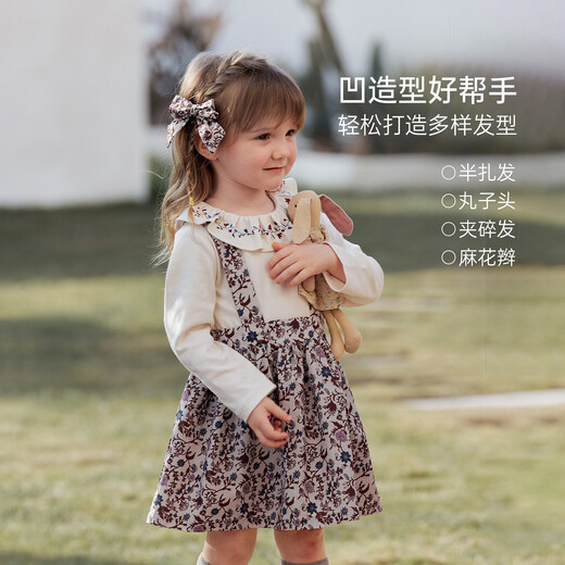 Babylove baby girl hair accessories retro princess hairpin versatile headwear bow bangs clip violet flower branch violet flower branch one size