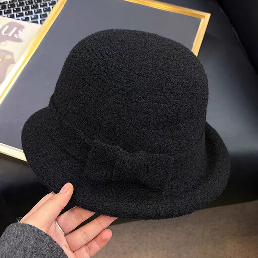 Zunti hat for women in autumn and winter French Hepburn style elegant white top hat for ladies ladies showing their face small bow thousand gold hat black adjustable