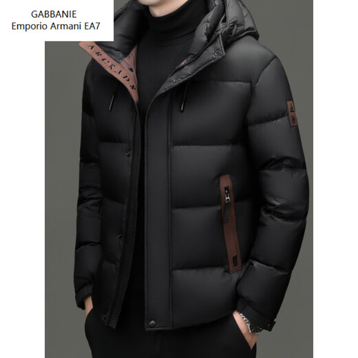 Emporio Armani EA7 Armani winter business casual down jacket men's thickened bread coat warm jacket young and middle-aged men's short duck black M suitable for 100-125Jin Jin equals 0.5 kg
