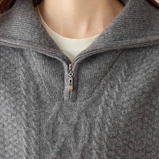 Shexi (Srcr) Thick Cable Cashmere Sweater Women's 100% Cashmere Sweater Winter Large Lapel Knitted Bottoming Sweater