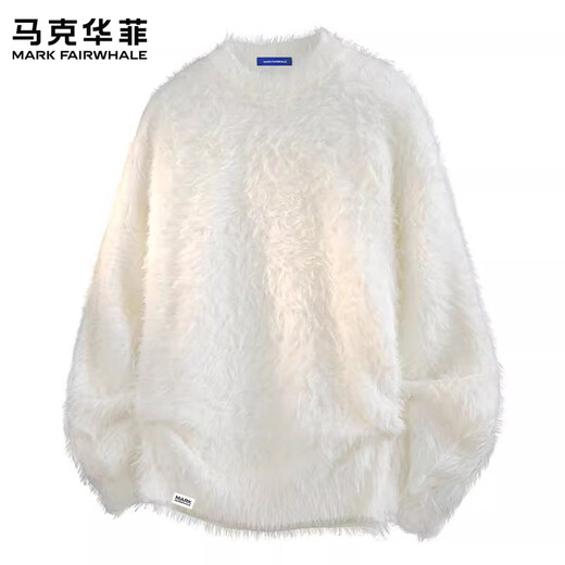 MARK FAIRWHALE American Retro Casual Sweater Men's 2026 Spring New Loose Warm Fashion Trendy Brand Versatile Sports Top Black Official Genuine M Recommended 90-120 Jin Jin equals 0.5 kg