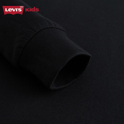 Levi s Levi's children's clothing boys' long-sleeved T-shirt pure cotton 2026 spring new soft and skin-friendly children's clothing Black Beauty 110/56 Recommended height 104-110cm