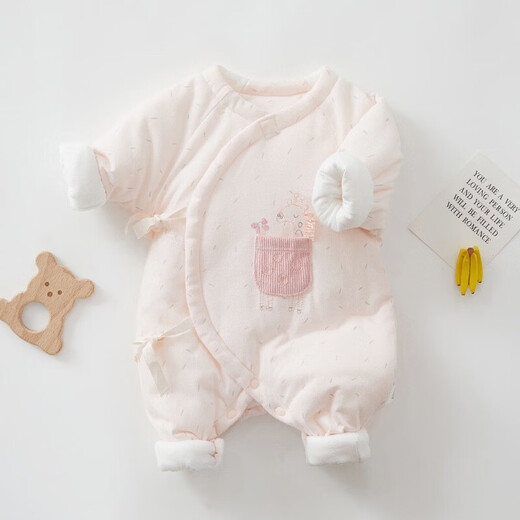 YEE SI Ying's same style purchase product newborn cotton coat, autumn and winter quilted thickened warm baby jumpsuit, monk turmeric deer (thickened 180g weight) 52 cm for pregnancy or postpartum baby
