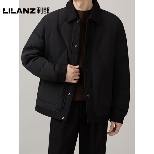LILANZ official down jacket winter new men's casual fashion simple 90 white duck down lapel warm top outer beige - flagship model 3XL