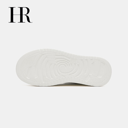 HR Helena women's shoes 2025 winter new thick sole heightening casual white shoes round toe laces comfortable and versatile white 35