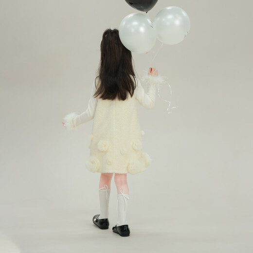 UTOUTO Big Ear Elephant Girls Glitter Mesh Three-dimensional Flower Tank Top 2026 Spring Niche Princess Skirt 2509228 Fairy White 110 Chirmi Size