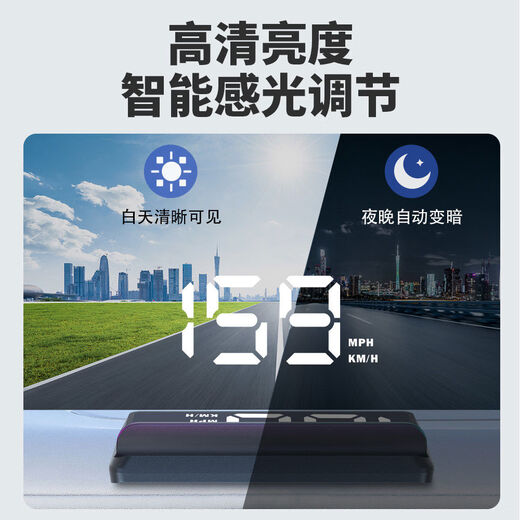 Yusenyi car head-up display HUD speedometer truck new energy universal GPS compass speed reminder alarm 2024 W1 green fixed brightness enhanced version OBD