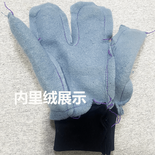 Woxuan thickened three-thread velvet labor protection gloves, one color spliced cotton valve mechanical casting, heat insulation and wear-resistant, 100 pairs, one color thickened three-thread gloves