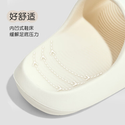 Nido Bear children's slippers summer home shoes boys and girls non-slip baby slippers children's sandals off-white single layer 21 inner length