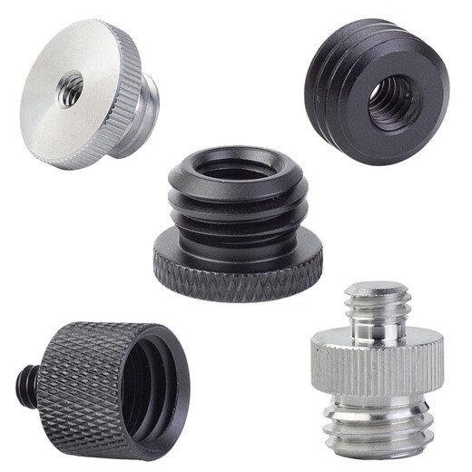 Xu ordered 58 coarse tooth adapter screw laser level tripod thread adapter nut accessories conversion 14 38 5/8 thick external turn 1/4 inner aluminum nut silver 2 pcs
