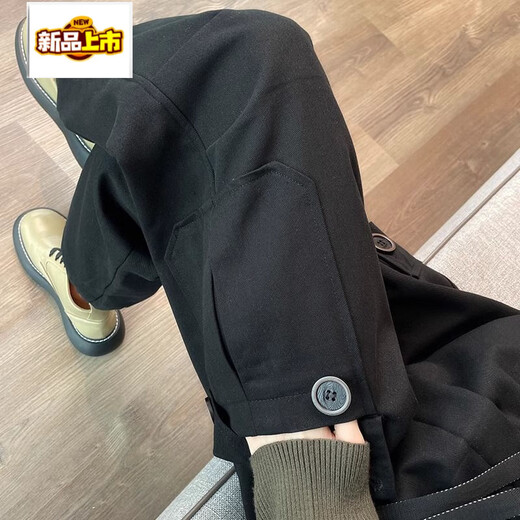 Early diameter plus cashmere black overalls for women in autumn and winter new high waist slimming American style leggings plus fleece pants black (thick plus fleece) S