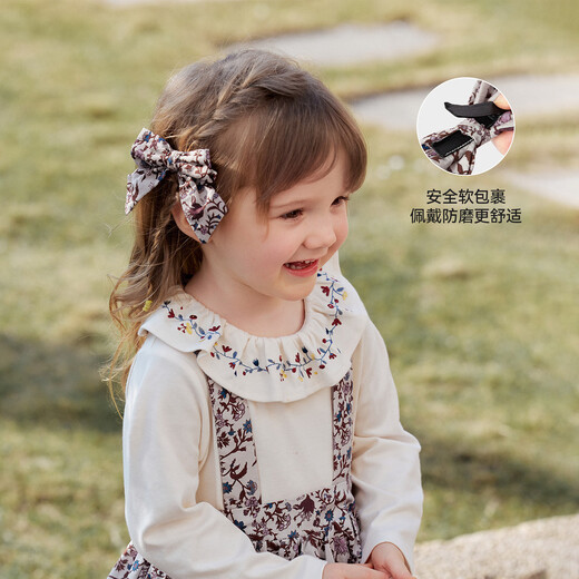 Babylove baby girl hair accessories retro princess hairpin versatile headwear bow bangs clip violet flower branch violet flower branch one size