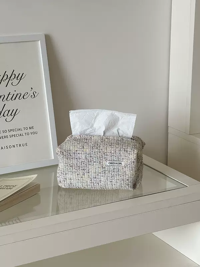 Yusenyi French fabric tissue box light luxury and high-end bedroom bedside table tissue cover large capacity home tissue storage bag Lin Ying misordered