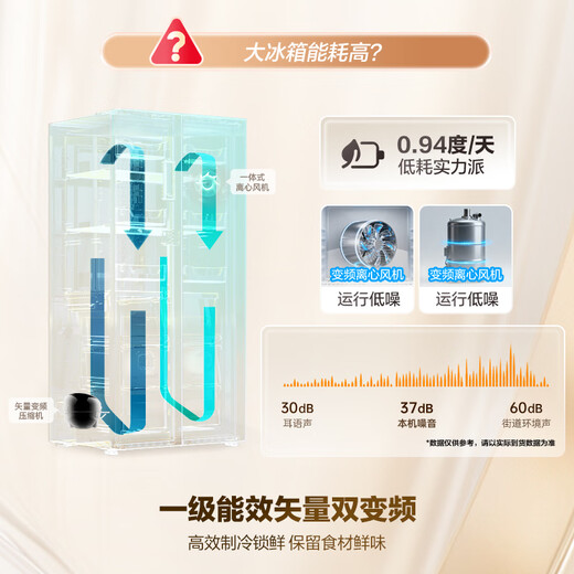 Rongsheng 609 liter double-door door-to-door refrigerator household first-class energy efficiency air-cooled frost-free frequency conversion energy-saving ultra-thin large capacity BCD-609WD11HP national subsidy BCD-609WD11HP