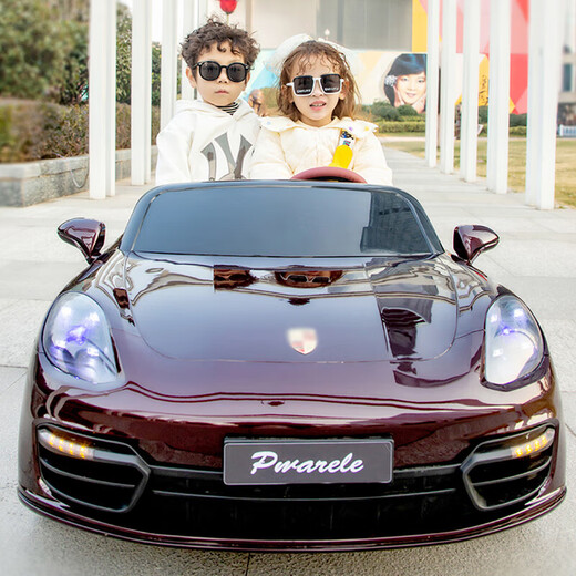 Jinkaitong adults can sit in children's electric car can sit in adults with remote control baby toy car first year gift flagship paint red lifetime after-sales double leather seat + four-wheel drive + 12V15 soft wheels