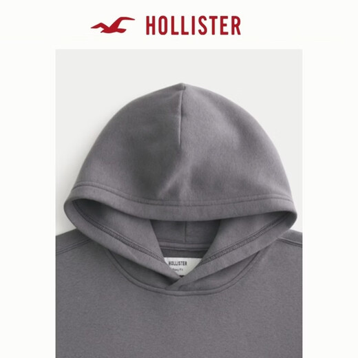 HOLLISTER Classic LOGO Warm Fleece Pullover Hooded Sweatshirt 26 Spring New Men's Clothing 322-6156 Gray XS (170/84A)