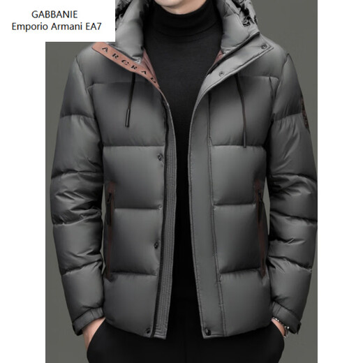 Emporio Armani EA7 Armani winter business casual down jacket men's thickened bread coat warm jacket young and middle-aged men's short duck black M suitable for 100-125Jin Jin equals 0.5 kg