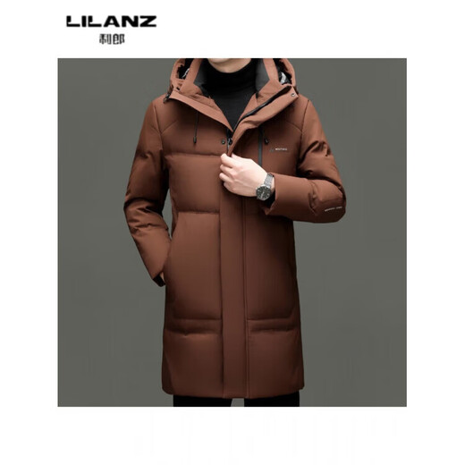 LILANZ Мужской осенне-зимний толстый пуховик 90, молодежный длинный повседневный модный теплый пиджак с капюшоном, черный 5523 со съемной подкладкой 14XL (190)